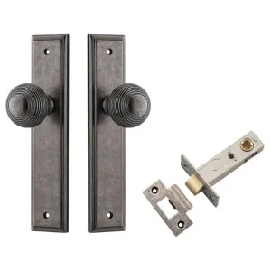 Guildford Knob Stepped Backplate Passage Kit Distressed Nickel by Iver, a Door Hardware for sale on Style Sourcebook