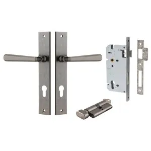 Copenhagen Lever Rectangular Backplate Entrance Kit w High Security Lock Distressed Nickel by Iver, a Door Hardware for sale on Style Sourcebook