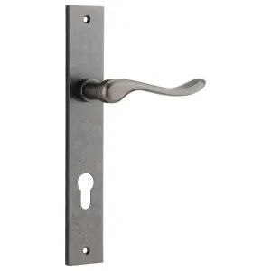 Stirling Lever Rectangular Backplate Distressed Nickel by Iver, a Door Hardware for sale on Style Sourcebook