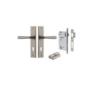 Copenhagen Lever Chamfered Backplate Entrance Kit w High Security Lock Distressed Nickel by Iver, a Door Hardware for sale on Style Sourcebook