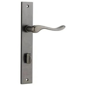 Stirling Lever Rectangular Backplate Distressed Nickel by Iver, a Door Hardware for sale on Style Sourcebook