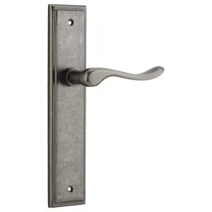 Stirling Lever Stepped Backplate Distressed Nickel by Iver, a Door Hardware for sale on Style Sourcebook