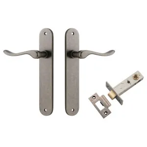 Stirling Lever Oval Backplate Passage Kit Distressed Nickel by Iver, a Door Hardware for sale on Style Sourcebook