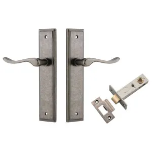 Stirling Lever Stepped Backplate Passage Kit Distressed Nickel by Iver, a Door Hardware for sale on Style Sourcebook