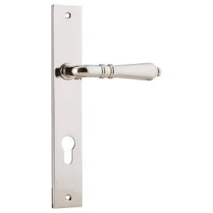 Sarlat Rectangular 85mm Euro Lever Set, Pol Nickel by Iver, a Door Hardware for sale on Style Sourcebook