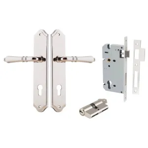 Sarlat Lever Shouldered Backplate Entrance Kit w High Security Lock Polished Nickel by Iver, a Door Hardware for sale on Style Sourcebook
