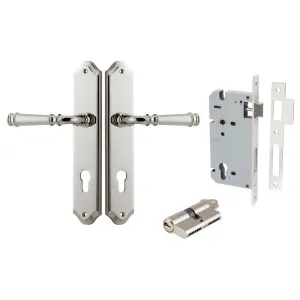 Verona Lever Shouldered Backplate Entrance Kit w High Security Lock Polished Nickel by Iver, a Door Hardware for sale on Style Sourcebook