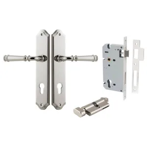 Verona Lever Shouldered Backplate Entrance Kit w High Security Lock Polished Nickel by Iver, a Door Hardware for sale on Style Sourcebook