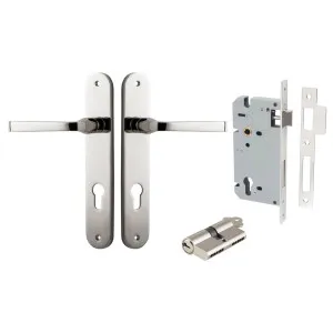 Annecy Lever Oval Backplate Entrance Kit w High Security Lock Polished Nickel by Iver, a Door Hardware for sale on Style Sourcebook