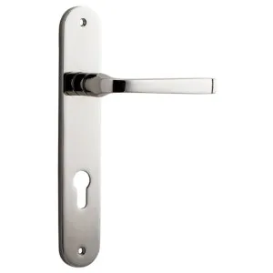 Annecy Lever Oval Backplate Polished Nickel by Iver, a Door Hardware for sale on Style Sourcebook