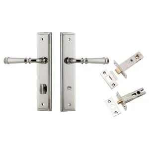 Verona Lever Stepped Backplate Privacy Kit w Privacy Turn Polished Nickel by Iver, a Door Hardware for sale on Style Sourcebook