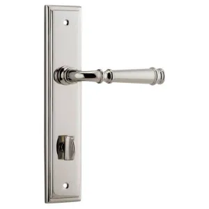 Verona Lever Stepped Backplate Polished Nickel by Iver, a Door Hardware for sale on Style Sourcebook