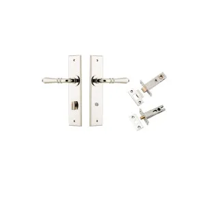 Sarlat Lever Chamfered Backplate Privacy Kit w Privacy Turn Polished Nickel by Iver, a Door Hardware for sale on Style Sourcebook