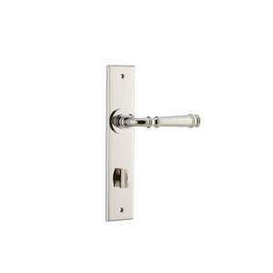 Verona Lever Polished Nickel Chamfered Backplate by Iver, a Door Hardware for sale on Style Sourcebook