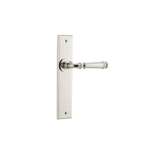 Verona Lever Polished Nickel Chamfered Backplate by Iver, a Door Hardware for sale on Style Sourcebook