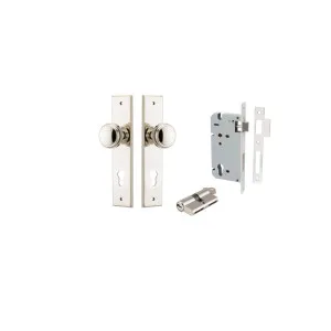Paddington Knob Chamfered Backplate Entrance Kit w High Security Lock Polished Nickel by Iver, a Door Hardware for sale on Style Sourcebook
