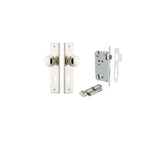 Paddington Knob Chamfered Backplate Entrance Kit w High Security Lock Polished Nickel by Iver, a Door Hardware for sale on Style Sourcebook