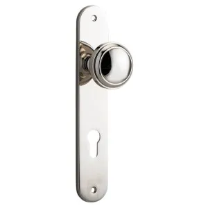 Paddington Knob Oval Backplate Polished Nickel by Iver, a Door Hardware for sale on Style Sourcebook