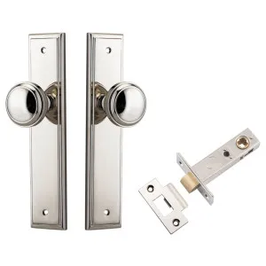 Paddington Knob Stepped Backplate Passage Kit Polished Nickel by Iver, a Door Hardware for sale on Style Sourcebook