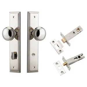 Paddington Knob Stepped Backplate Privacy Kit w Privacy Turn Polished Nickel by Iver, a Door Hardware for sale on Style Sourcebook