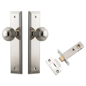 Guildford Knob Stepped Backplate Passage Kit Polished Nickel by Iver, a Door Hardware for sale on Style Sourcebook