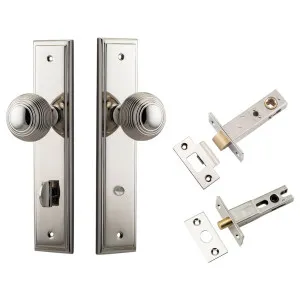 Guildford Knob Stepped Backplate Privacy Kit w Privacy Turn Polished Nickel by Iver, a Door Hardware for sale on Style Sourcebook