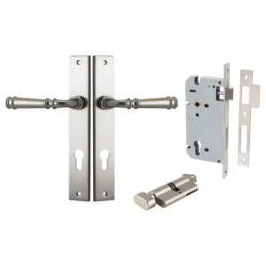 Verona Lever Rectangular Backplate Entrance Kit w High Security Lock Satin Nickel by Iver, a Door Hardware for sale on Style Sourcebook