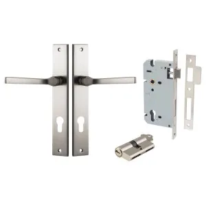 Annecy Lever Rectangular Backplate Entrance Kit w High Security Lock Satin Nickel by Iver, a Door Hardware for sale on Style Sourcebook