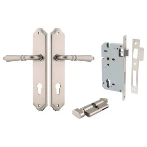 Sarlat Lever Shouldered Backplate Entrance Kit w High Security Lock Satin Nickel by Iver, a Door Hardware for sale on Style Sourcebook