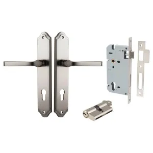 Annecy Lever Shouldered Backplate Entrance Kit w High Security Lock Satin Nickel by Iver, a Door Hardware for sale on Style Sourcebook