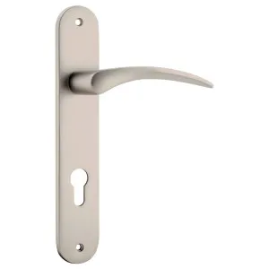 Oxford Oval 85mm Euro Lever Set, Satin Nickel by Iver, a Door Hardware for sale on Style Sourcebook