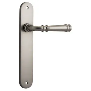 Verona Lever Oval Backplate Satin Nickel by Iver, a Door Hardware for sale on Style Sourcebook