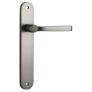 Annecy Lever Oval Backplate Satin Nickel by Iver, a Door Hardware for sale on Style Sourcebook