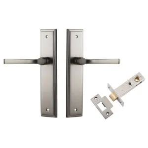 Annecy Lever Stepped Backplate Passage Kit Satin Nickel by Iver, a Door Hardware for sale on Style Sourcebook
