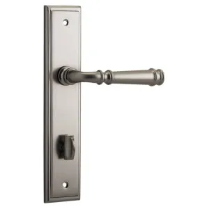 Verona Lever Stepped Backplate Satin Nickel by Iver, a Door Hardware for sale on Style Sourcebook