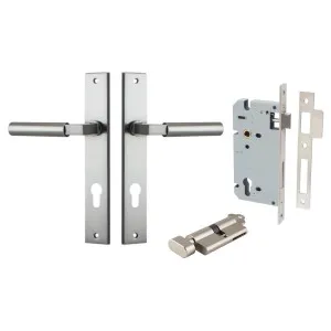 Berlin Lever Rectangular Backplate Entrance Kit w High Security Lock Satin Nickel by Iver, a Door Hardware for sale on Style Sourcebook