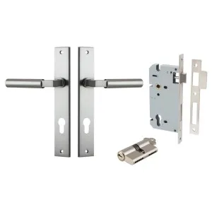 Berlin Lever Rectangular Backplate Entrance Kit w High Security Lock Satin Nickel by Iver, a Door Hardware for sale on Style Sourcebook