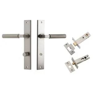 Brunswick Lever Rectangular Backplate Privacy Kit Satin Nickel by Iver, a Door Hardware for sale on Style Sourcebook