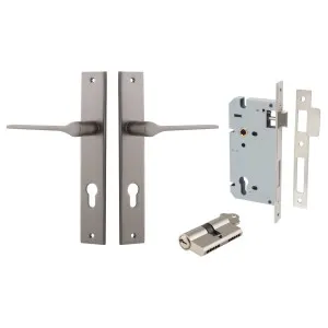 Como Lever Rectangular Backplate Entrance Kit w High Security Lock Satin Nickel by Iver, a Door Hardware for sale on Style Sourcebook