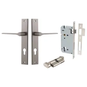 Como Lever Rectangular Backplate Entrance Kit w High Security Lock Satin Nickel by Iver, a Door Hardware for sale on Style Sourcebook