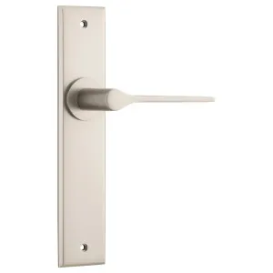 Como Lever Satin Nickel Chamfered Backplate by Iver, a Door Hardware for sale on Style Sourcebook