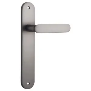 Bronte Lever Satin Nickel Oval Backplate by Iver, a Door Hardware for sale on Style Sourcebook