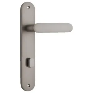 Bronte Lever Satin Nickel Oval Backplate by Iver, a Door Hardware for sale on Style Sourcebook