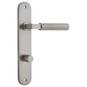 Brunswick Lever Satin Nickel Oval Backplate by Iver, a Door Hardware for sale on Style Sourcebook