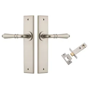 Sarlat Lever Chamfered Backplate Passage Kit Satin Nickel by Iver, a Door Hardware for sale on Style Sourcebook