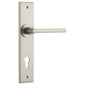 Baltimore Lever Satin Nickel Chamfered Backplate by Iver, a Door Hardware for sale on Style Sourcebook