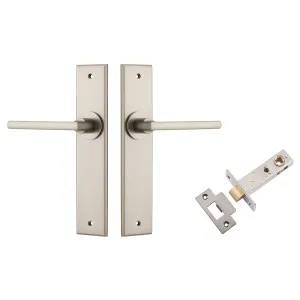 Baltimore Lever Chamfered Backplate Passage Kit Satin Nickel by Iver, a Door Hardware for sale on Style Sourcebook