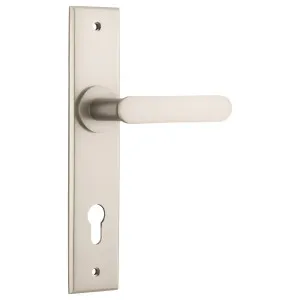 Bronte Lever Satin Nickel Chamfered Backplate by Iver, a Door Hardware for sale on Style Sourcebook