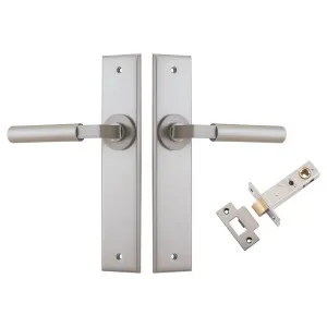 Berlin Lever Chamfered Backplate Passage Kit Satin Nickel by Iver, a Door Hardware for sale on Style Sourcebook