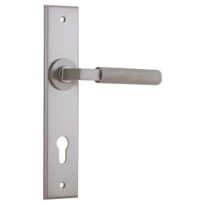 Brunswick Lever Satin Nickel Chamfered Backplate by Iver, a Door Hardware for sale on Style Sourcebook